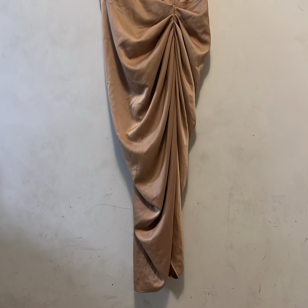 Pretty Little things-Mocha SatinUnderwired Gathred Skirt Midi - Picture 3 of 7